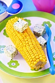 Corn on the cob with herb butter