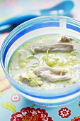 Chicken soup with coconut milk and lime