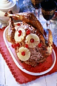 Turkey with pineapple and cocktail cherries (Christmas)