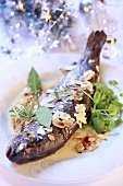 Trout with flaked almonds for Christmas