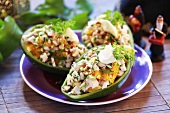 Avocados stuffed with chicken salad