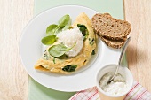 Omelette with spinach and cottage cheese