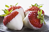 Strawberries dipped in white chocolate