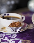 Coffee mini-muffin with chocolate mascarpone cream