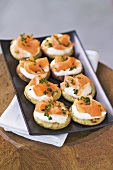Blinis with smoked salmon and crème fraîche