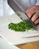 Chopping chives