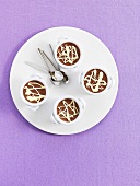 Chocolate dessert with white chocolate lattice (for diabetics)