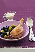 Duck leg with olives