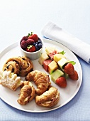 Sweet and savoury pastries with fruit