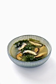Miso soup in an Asian bowl