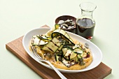 Bean puree with grilled courgettes