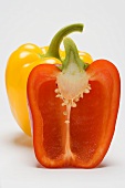 Yellow pepper and half a red pepper