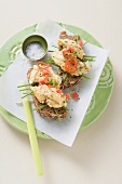 Scrambled egg with peppers on wholemeal mixed-grain bread