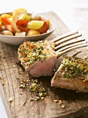 Rack of lamb with braised vegetables