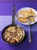 Parmesan-Schinken-Omelette mit Lauch & Pilzomelette mit Kürbiskernen