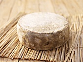 A whole Bergkäse (Alpine) cheese