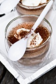 Chocolate shake with cream topping