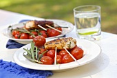 Grilled chicken breast with cherry tomatoes