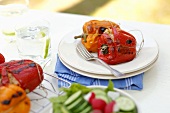 Grilled peppers stuffed with rice