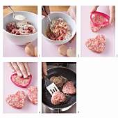 Making heart-shaped burgers