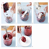 Making berry ice cream