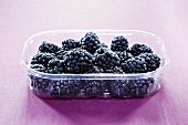 Blackberries in plastic container