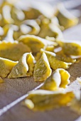 Home-made agnolotti (small filled pasta parcels, Italy)