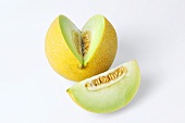 Galia melon with a section removed