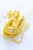 Home-made ribbon pasta with flour