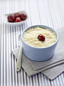 Rice pudding with cherries