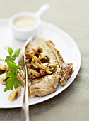 Veal cutlet with button mushrooms