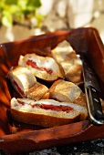 Tomato and mozzarella sandwiches