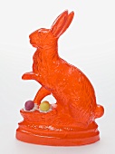 Red Easter Bunny with sugar eggs