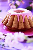 Ring cake with pink icing for Easter (Poland)