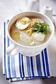 Sour soup woth egg and sausage (Poland)