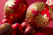 Red Christmas baubles