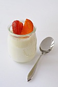 Natural yoghurt with strawberry and apricot