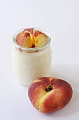Natural yoghurt with vineyard peaches