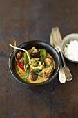 Green beef coconut curry
