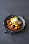 Gnocchi with tomato and aubergine sauce and Parmesan
