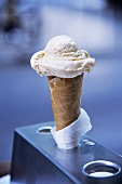 Ice cream in a waffle cone