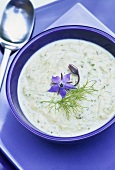 Fennel soup with borage flower