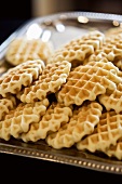 Several waffles on a tray