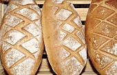 Three home-baked organic loaves