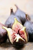 Fresh figs, one cut open