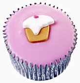 Cupcake with pink icing