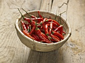 Red chillies in a small basket
