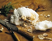 Poussin in salt crust