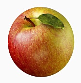 A whole apple with leaf