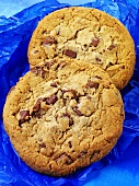 Two chocolate chip cookies